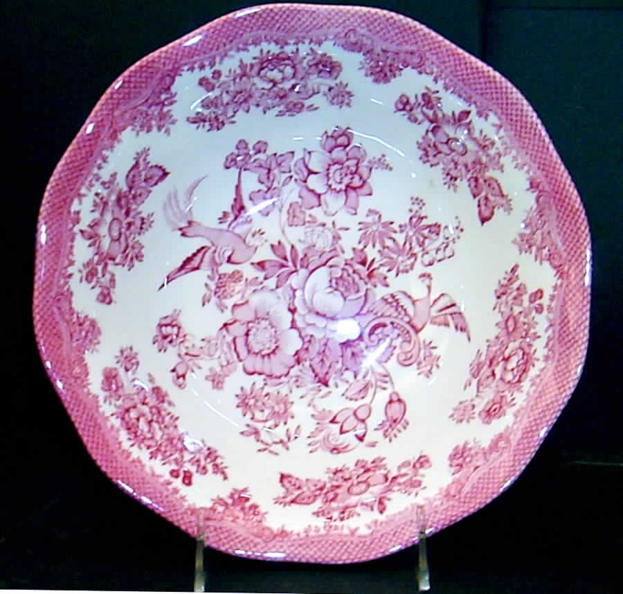 Asiatic Pheasants Pink (Enoch) 9" Round Vegetable Bowl by Wedgwood-1