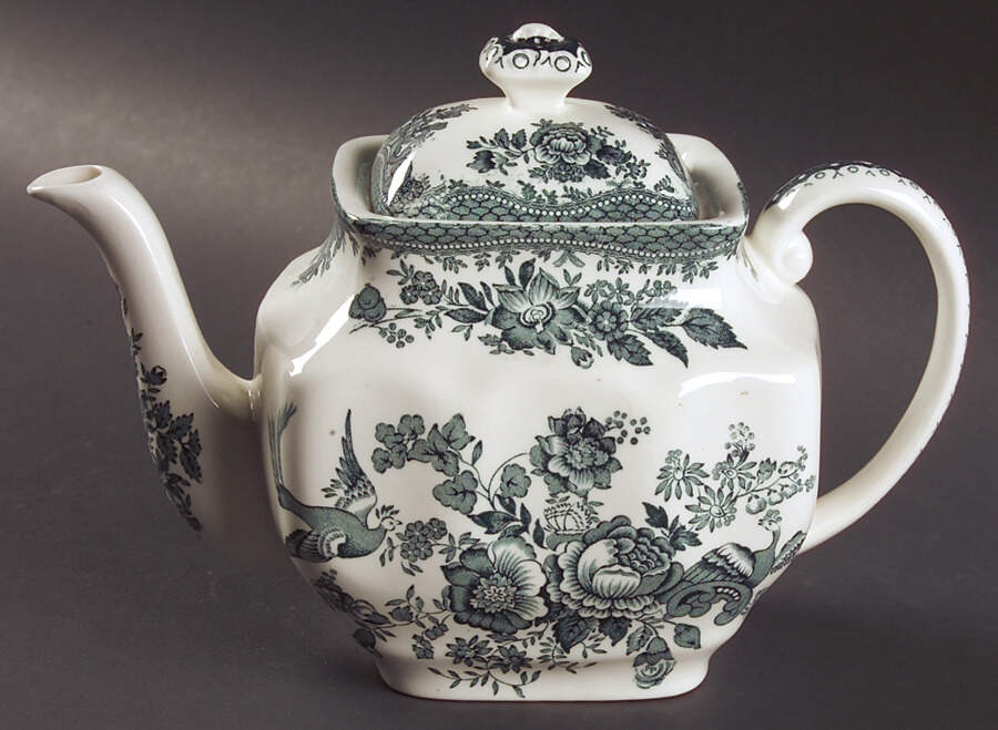 Asiatic Pheasants Teal Teapot & Lid by Wedgwood-1