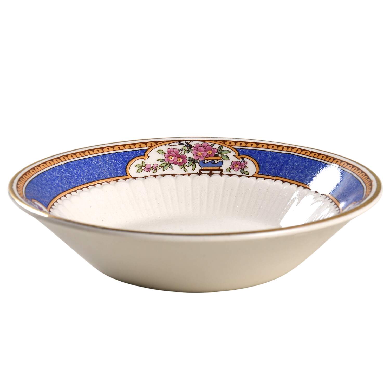 Astor (Flowers On Border, Older) Fruit/Dessert (Sauce) Bowl by Wedgwood-1