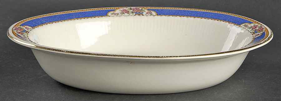Astor (Flowers On Border, Older) 9" Oval Vegetable Bowl by Wedgwood-1