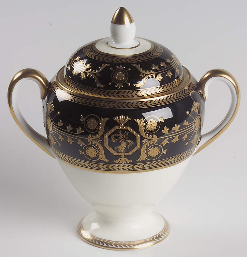 Astbury Black Sugar Bowl & Lid by Wedgwood-1