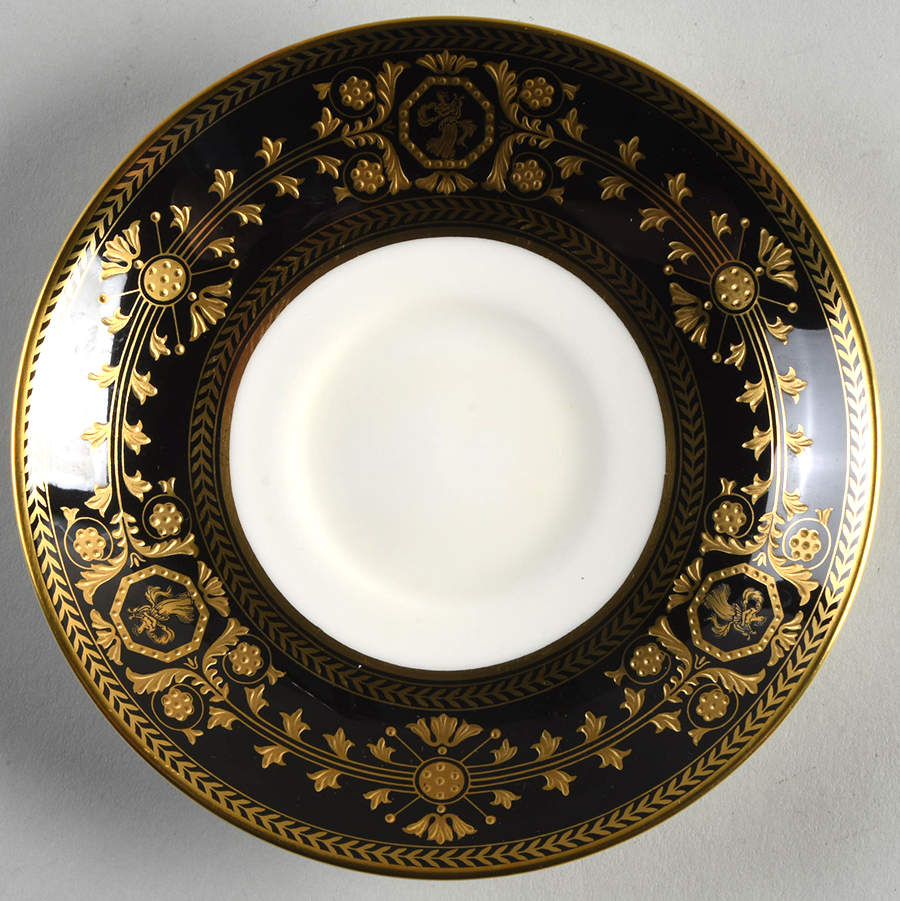 Astbury Black Saucer for Peony Shape Footed Cup by Wedgwood-1