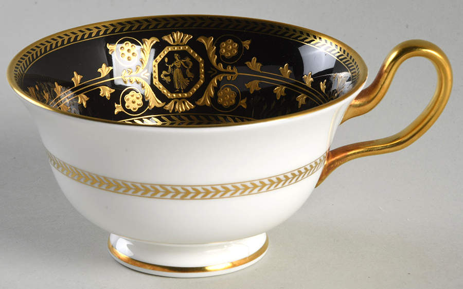 Astbury Black Peony Shape Footed Cup by Wedgwood-1