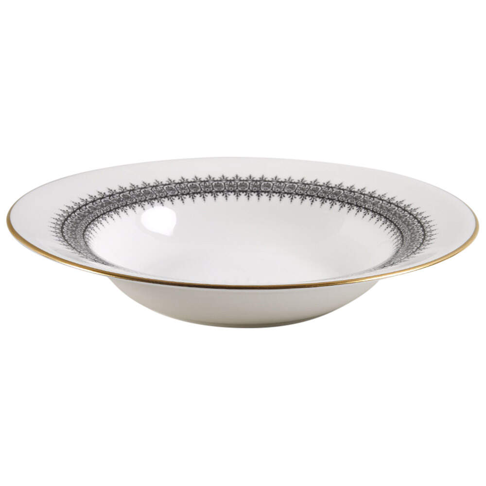 Astor Black On White (Newer) Rim Soup Bowl by Wedgwood-1