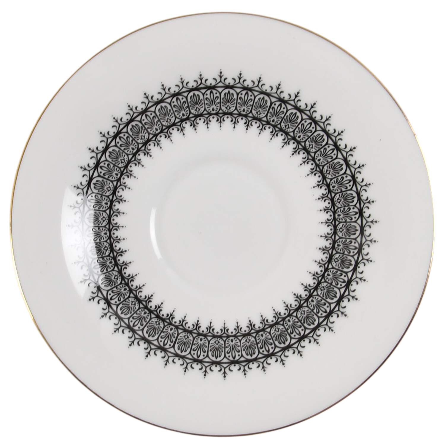 Astor Black On White (Newer) Saucer by Wedgwood-1
