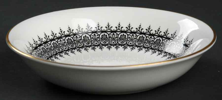 Astor Black On White (Newer) Fruit/Dessert (Sauce) Bowl by Wedgwood-1