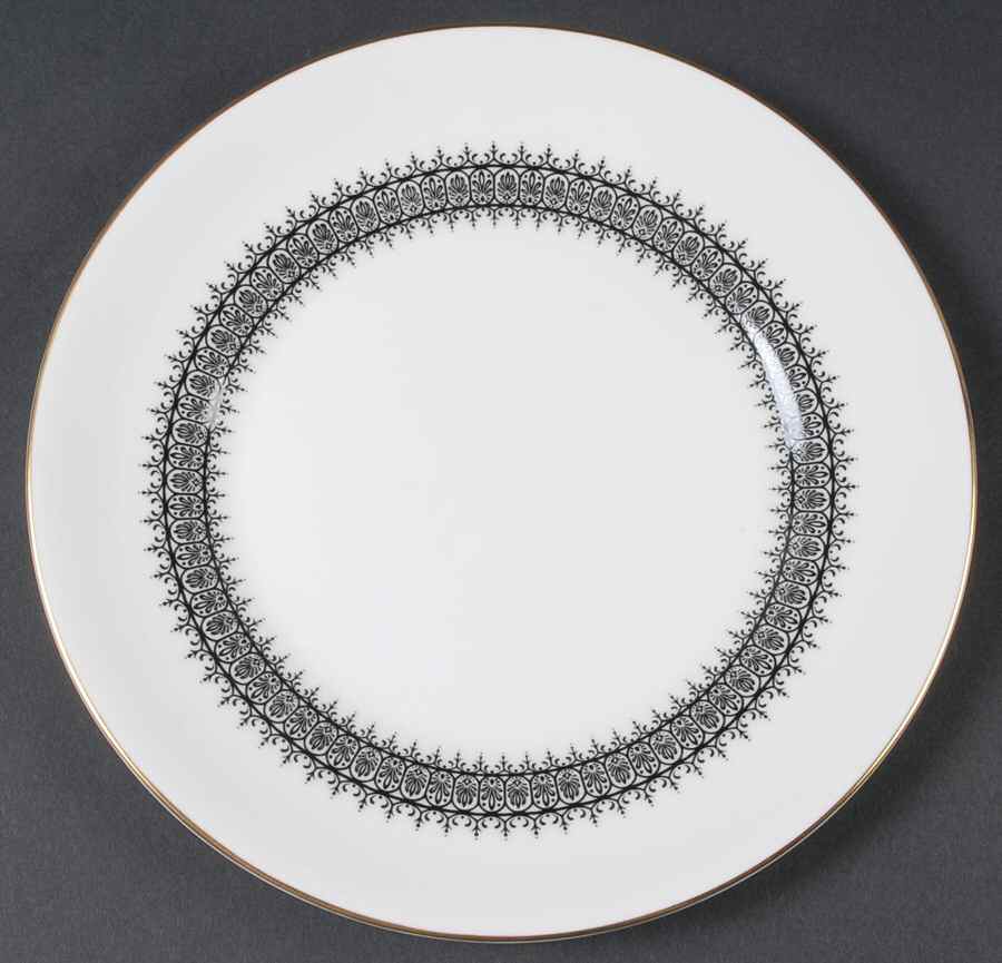 Astor Black On White (Newer) Luncheon Plate by Wedgwood-1