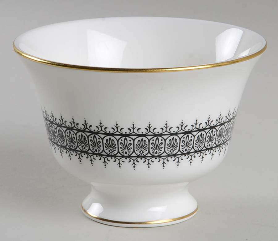 Astor Black On White (Newer) Open Sugar Bowl by Wedgwood-1