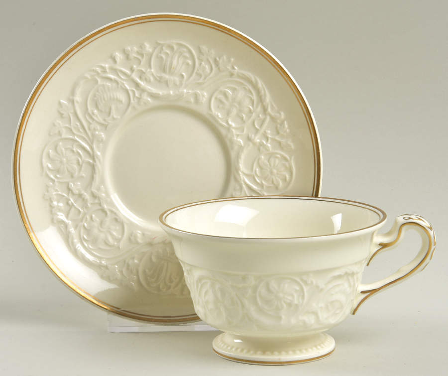Athenian Gold Footed Cup & Saucer Set by Wedgwood-1