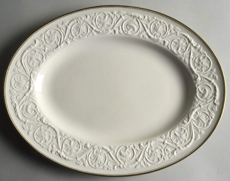 Athenian Gold 14" Oval Serving Platter by Wedgwood-1