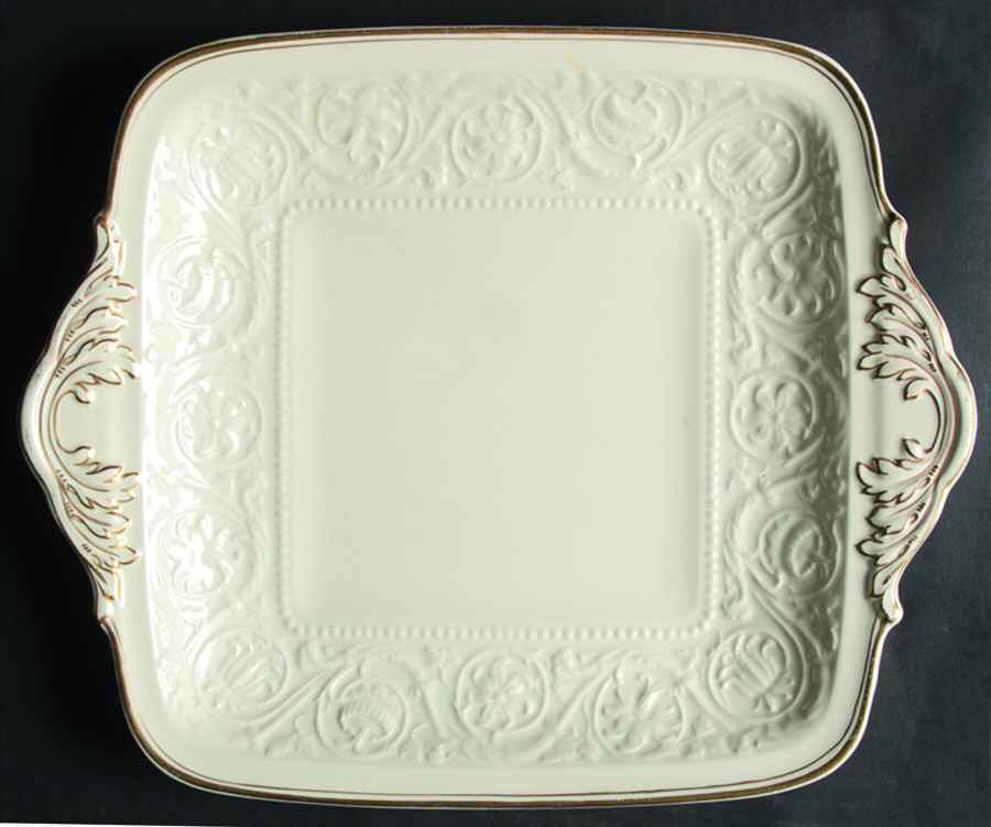 Athenian Gold Square Handled Cake Plate by Wedgwood-1