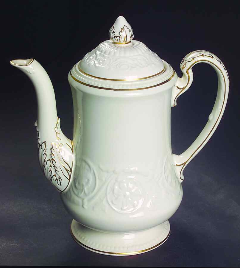 Athenian Gold Coffee Pot & Lid by Wedgwood-1