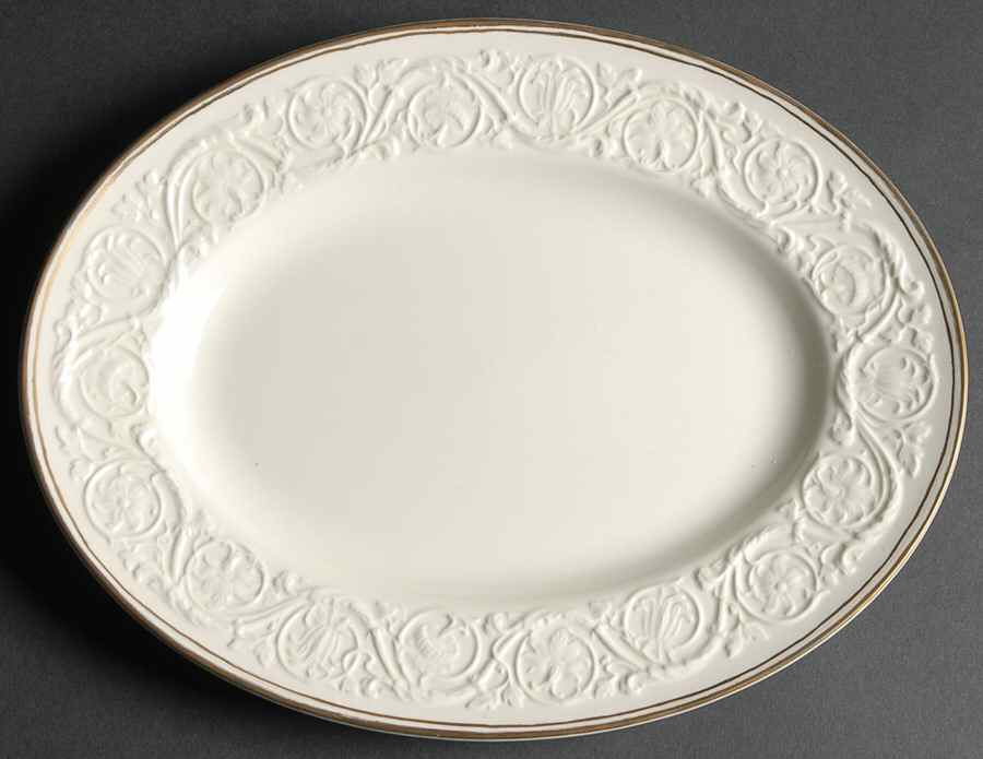 Athenian Gold 12" Oval Serving Platter by Wedgwood-1
