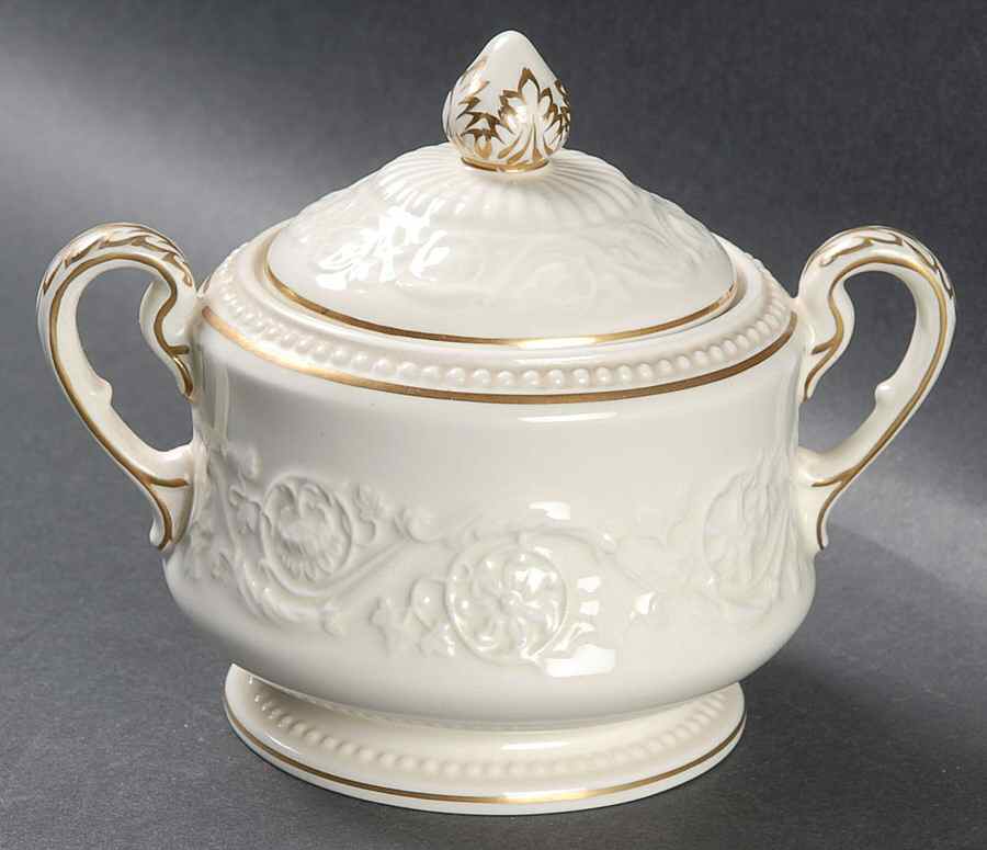 Athenian Gold Sugar Bowl & Lid by Wedgwood-1