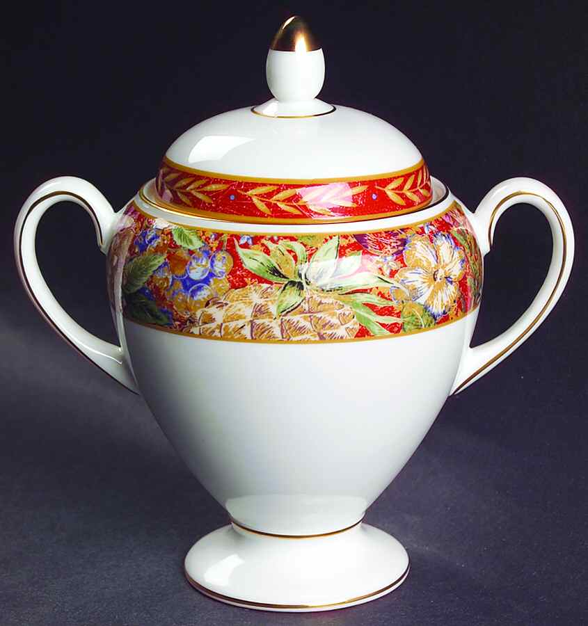 Augustus Globe Shape Sugar Bowl & Lid by Wedgwood-1