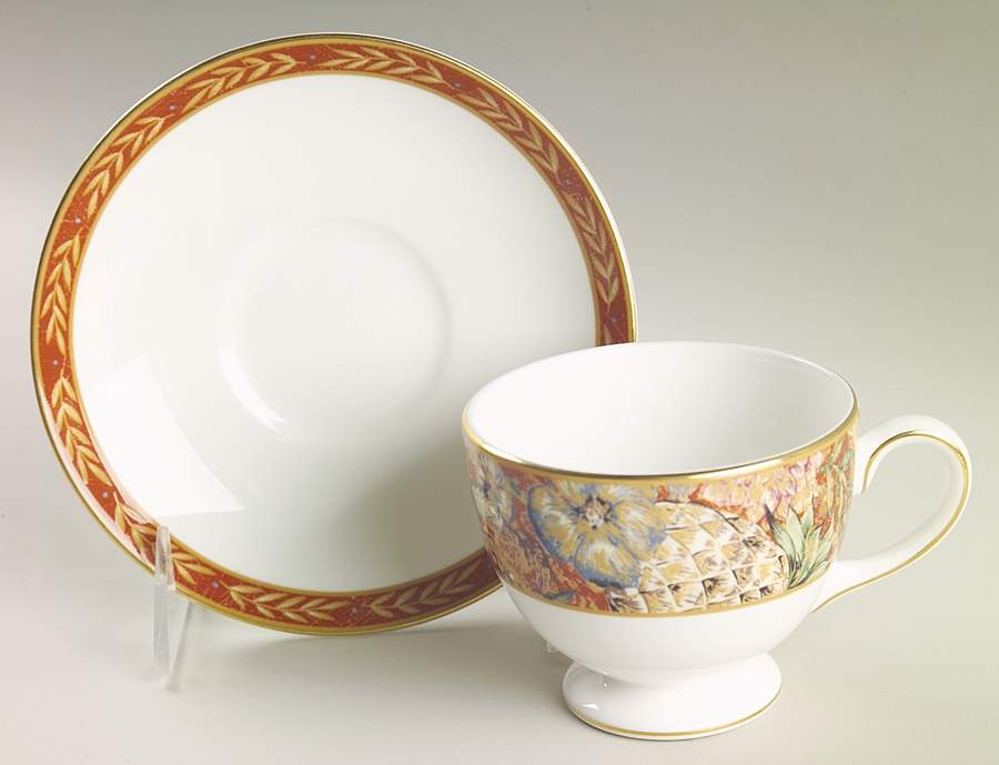 Augustus Leigh Shape Footed Cup & Saucer Set by Wedgwood-1