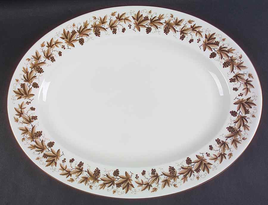 Autumn Vine (Gold Trim) 17" Oval Serving Platter by Wedgwood-1