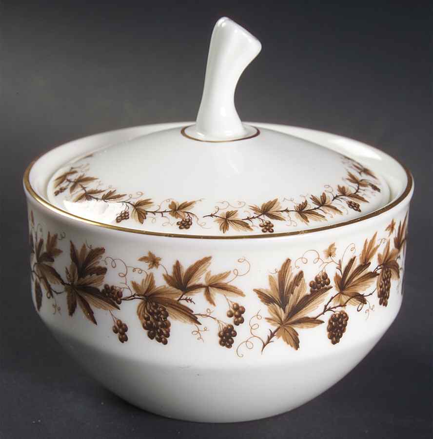 Autumn Vine (Gold Trim) Sugar Bowl & Lid by Wedgwood-1