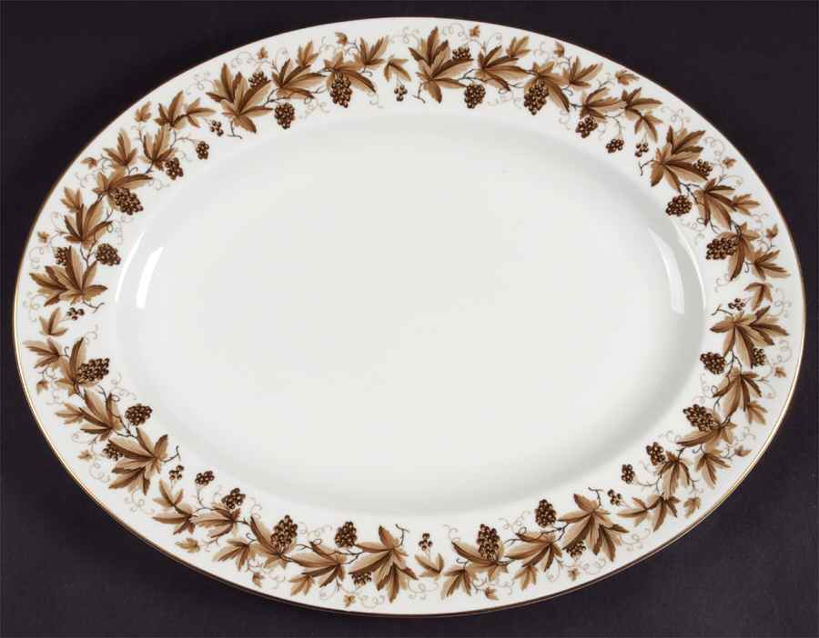 Autumn Vine (Gold Trim) 13" Oval Serving Platter by Wedgwood-1