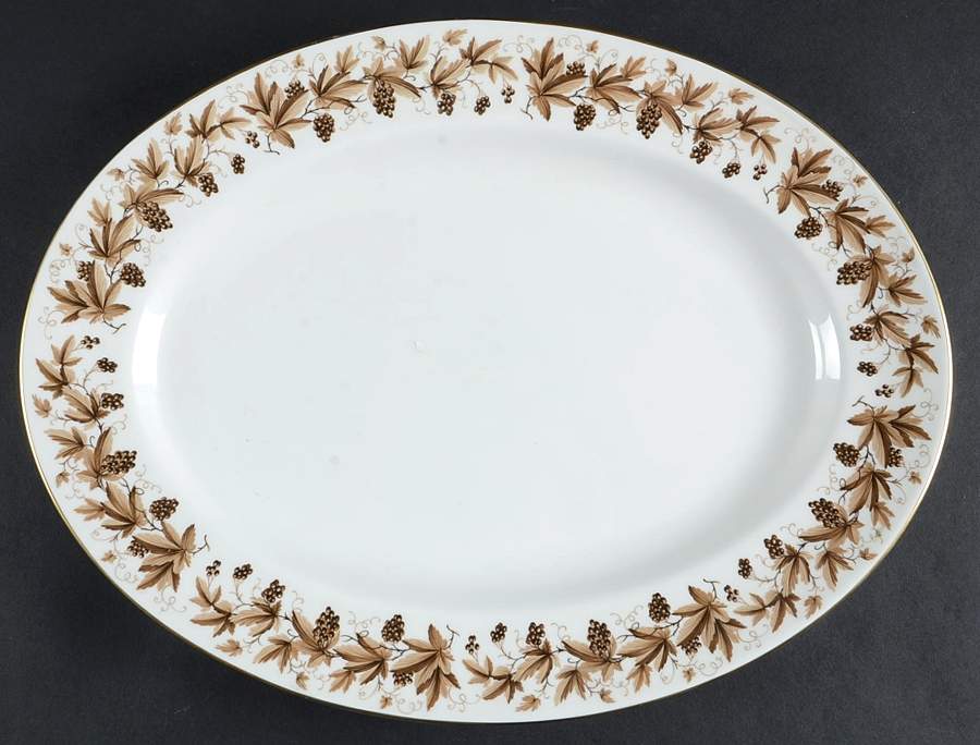 Autumn Vine (Gold Trim) 15" Oval Serving Platter by Wedgwood-1
