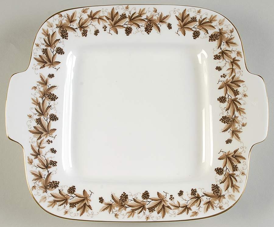 Autumn Vine (Gold Trim) Square Handled Cake Plate by Wedgwood-1