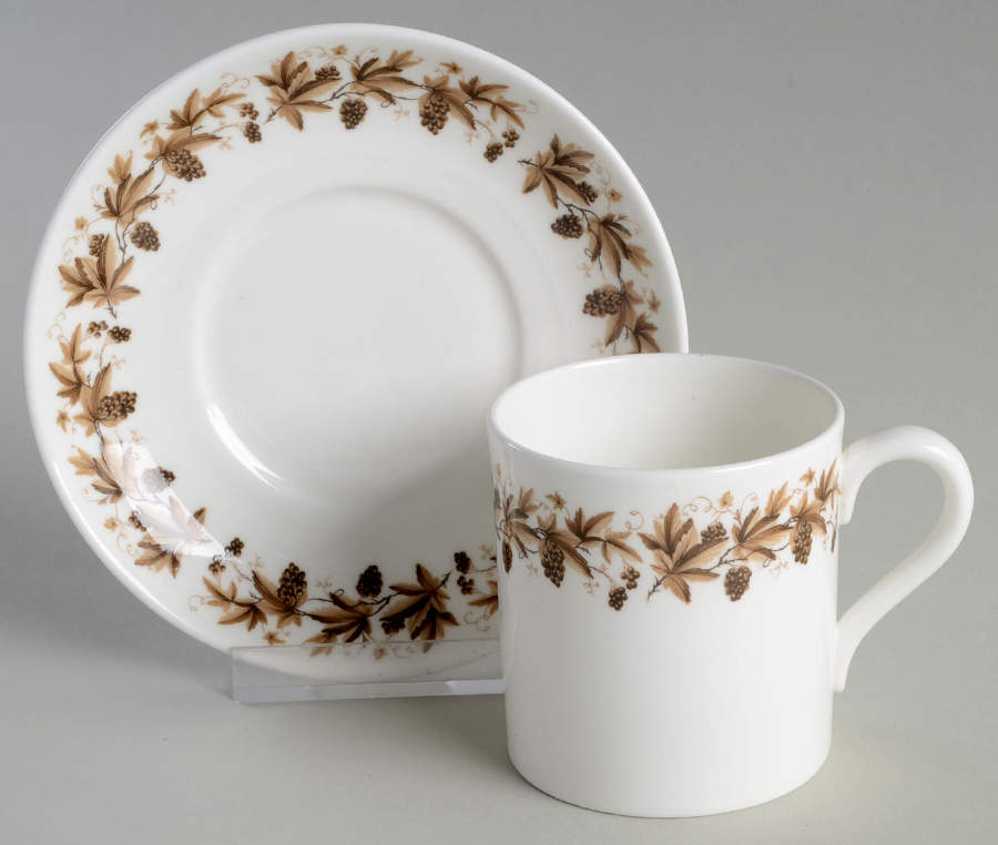 Autumn Vine (No Gold Trim) Can Shape Demitasse Cup and Saucer Set by Wedgwood-1