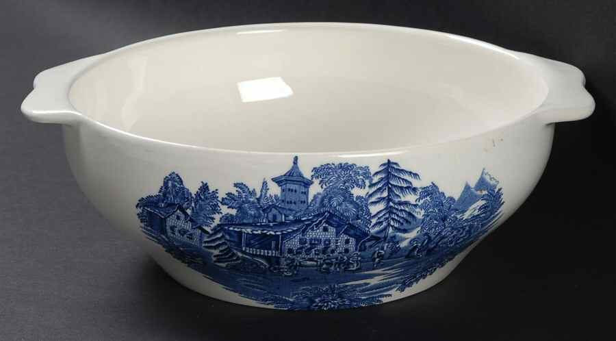 Avon Cottage Blue (Smooth) 8" Round Vegetable Bowl by Wedgwood-1