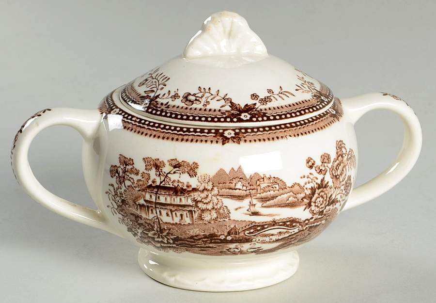 Avon Cottage Brown Sugar Bowl & Lid by Wedgwood-1