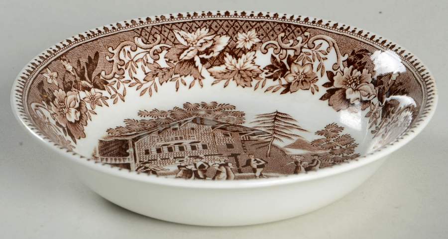 Avon Cottage Brown Fruit/Dessert (Sauce) Bowl by Wedgwood-1