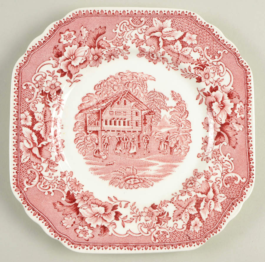 Avon Cottage Pink (Smooth) Square Salad Plate by Wedgwood-1