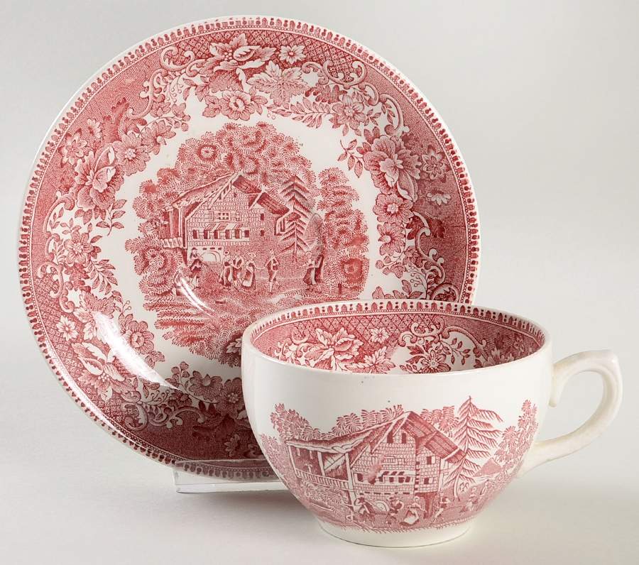 Avon Cottage Pink (Smooth) Oversized Cup & Saucer Set by Wedgwood-1