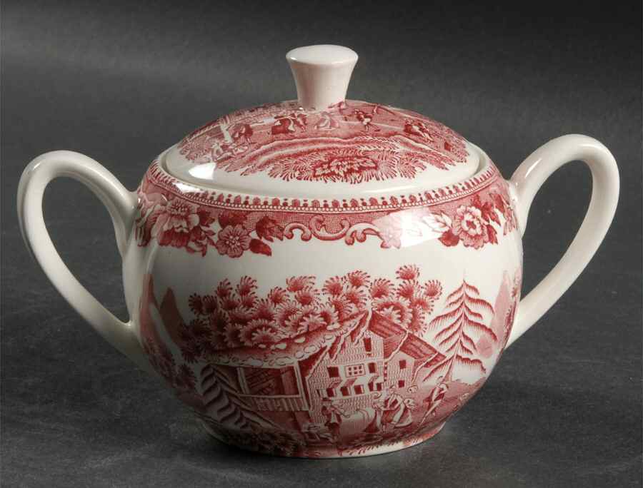 Avon Cottage Pink (Smooth) Sugar Bowl & Lid by Wedgwood-1