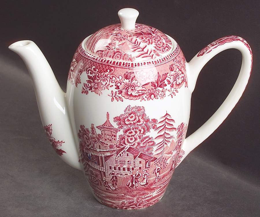 Avon Cottage Pink (Smooth) Small Coffee Pot & Lid by Wedgwood-1