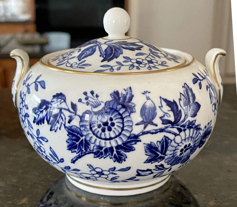 Avon Blue 146 Shape Sugar Bowl & Lid by Wedgwood-1