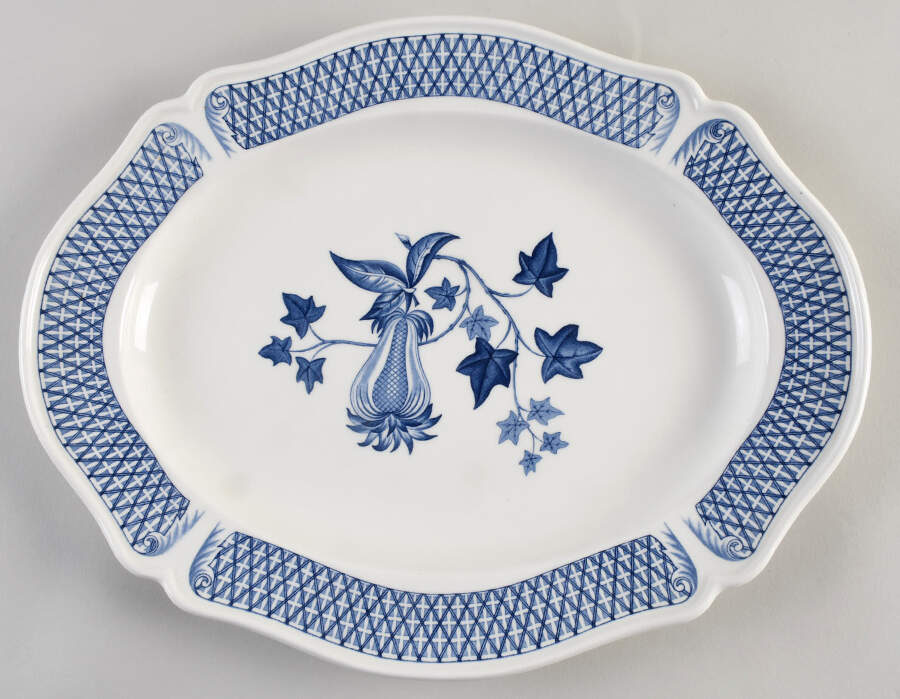 Avocado Blue 14" Oval Serving Platter by Wedgwood-1