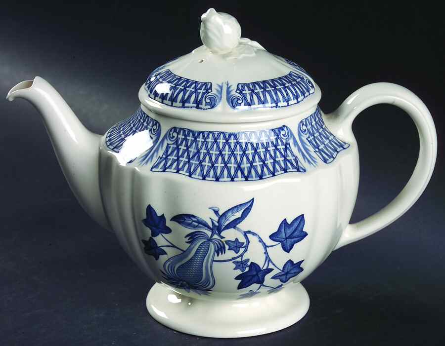 Avocado Blue Teapot & Lid by Wedgwood-1