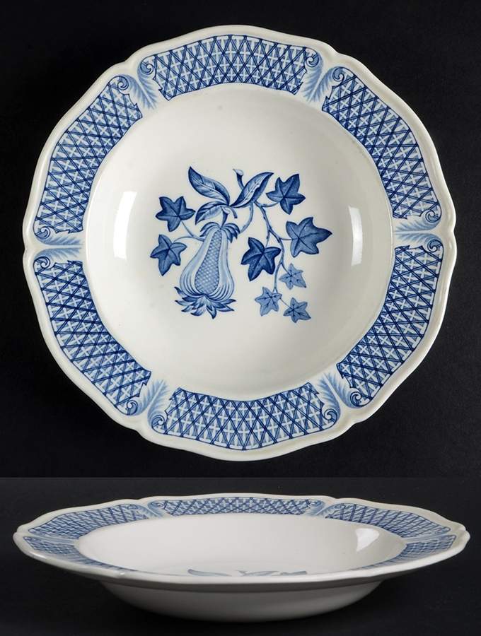 Avocado Blue Rim Soup Bowl by Wedgwood-1