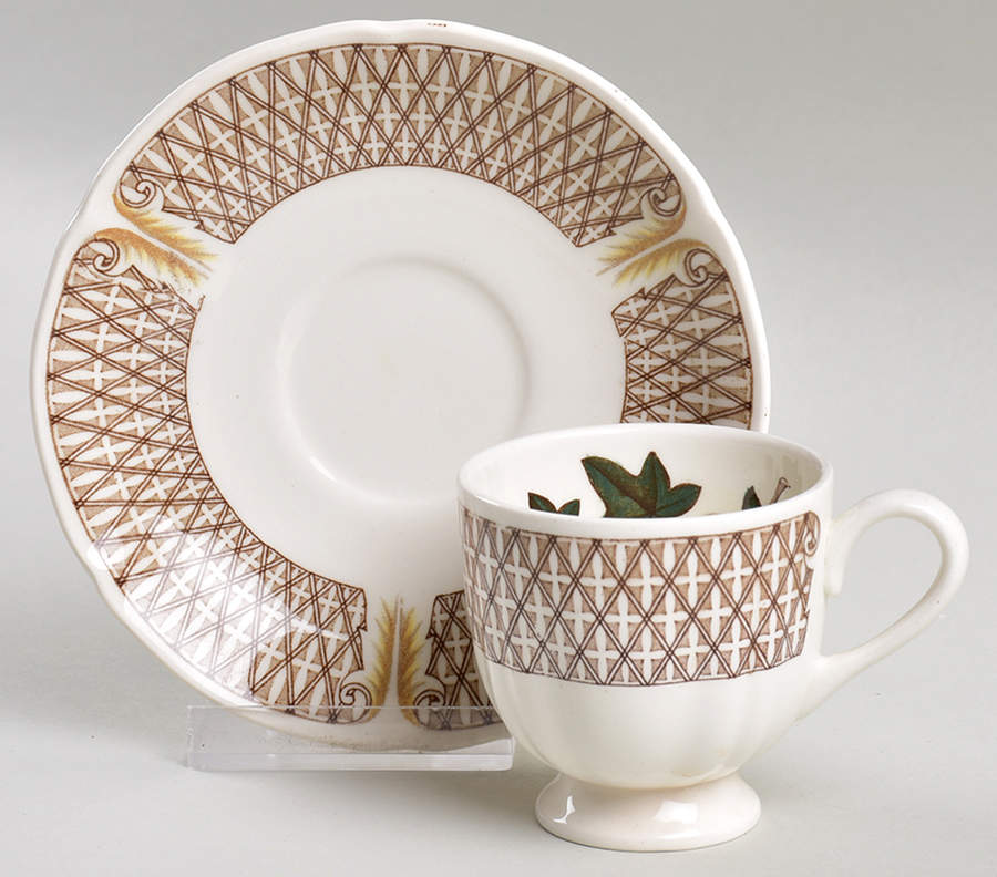Avocado Yellow Footed Demitasse Cup & Saucer Set by Wedgwood-1