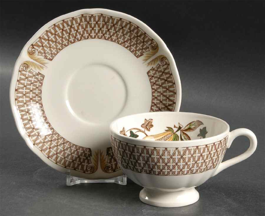 Avocado Yellow Footed Cup & Saucer Set by Wedgwood-1