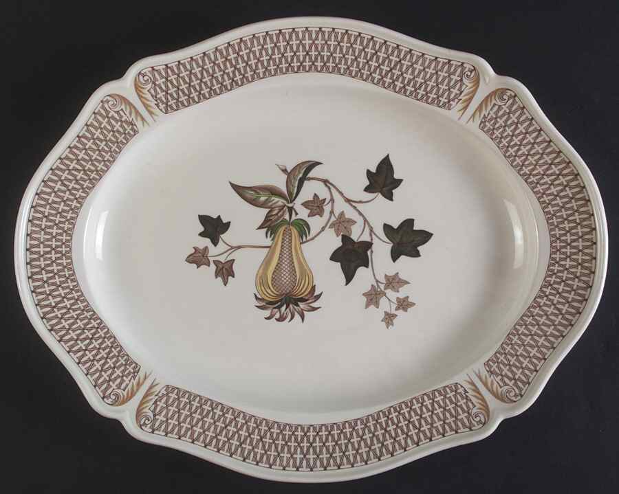 Avocado Yellow 14" Oval Serving Platter by Wedgwood-1