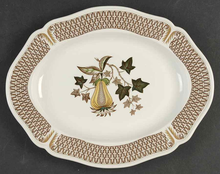 Avocado Yellow 12" Oval Serving Platter by Wedgwood-1
