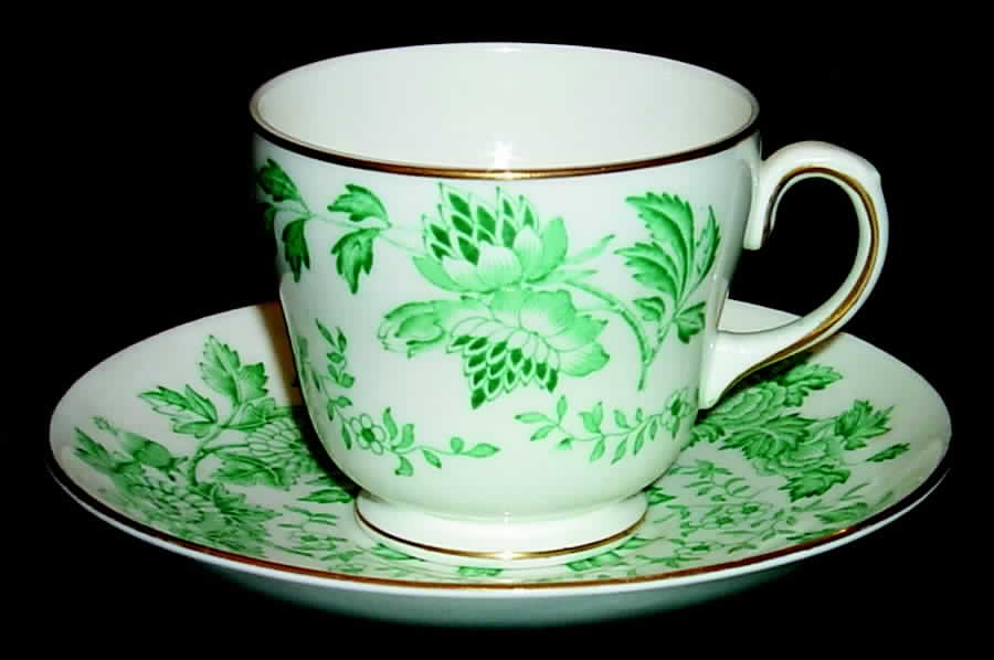 Avon Green Footed Cup & Saucer Set by Wedgwood-1