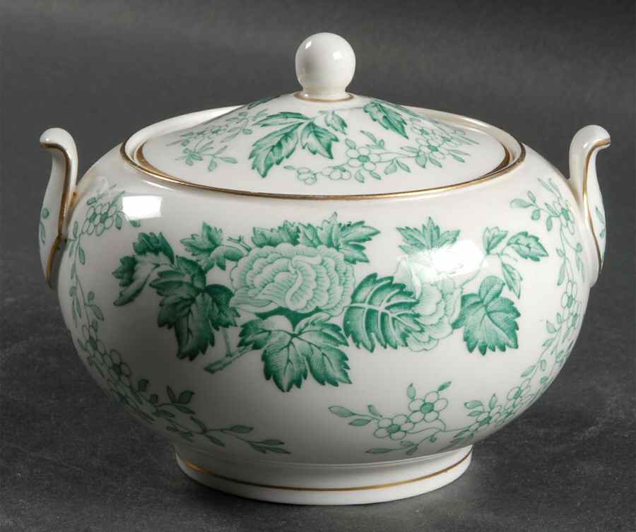 Avon Green 146 Shape Sugar Bowl & Lid by Wedgwood-1