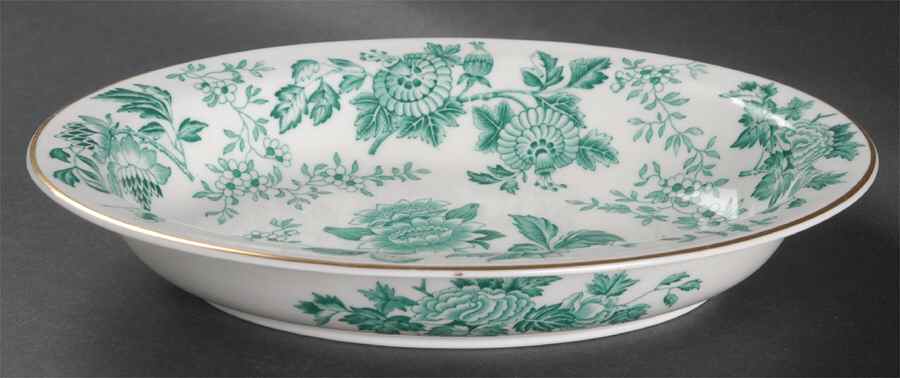 Avon Green 9" Oval Vegetable Bowl by Wedgwood-1