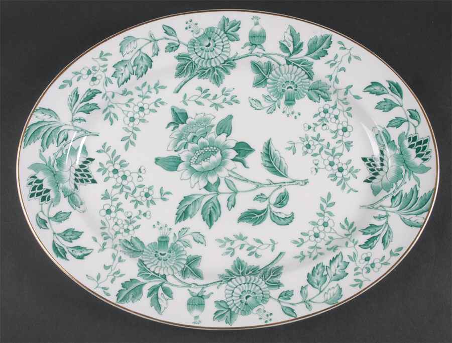 Avon Green 15" Oval Serving Platter by Wedgwood-1