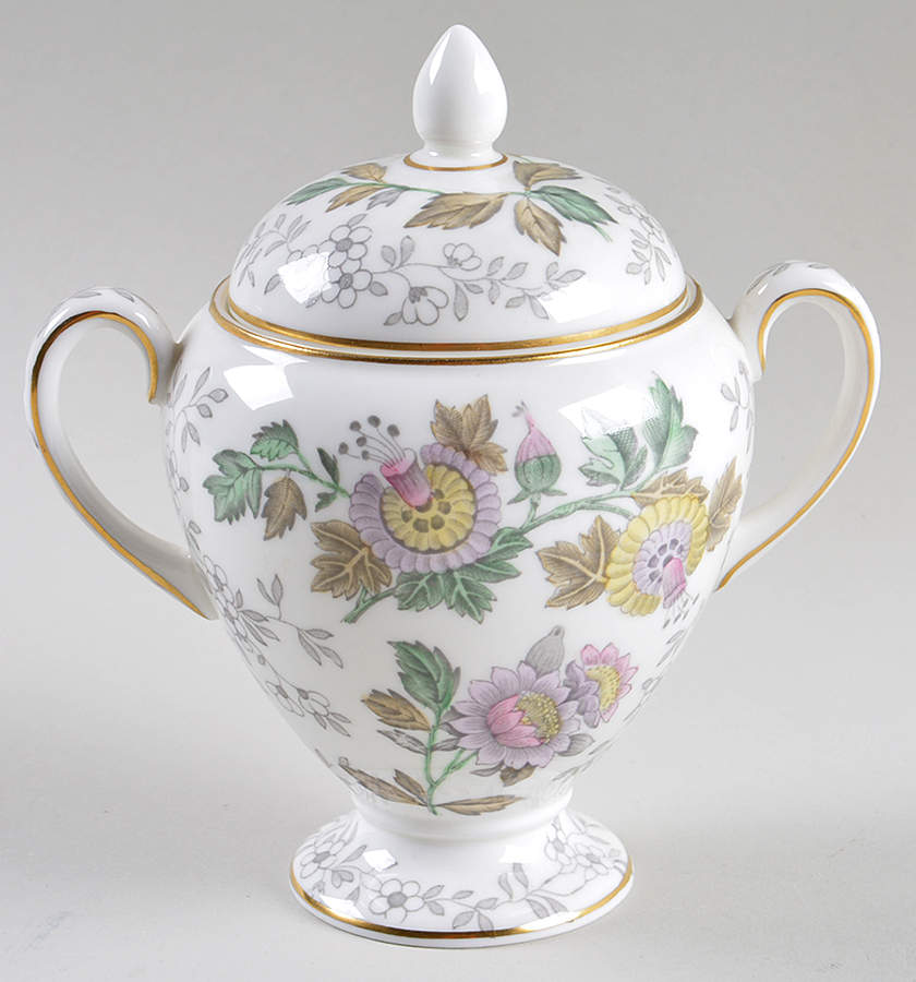 Avon Multicolor Globe Shape Sugar Bowl & Lid by Wedgwood-1