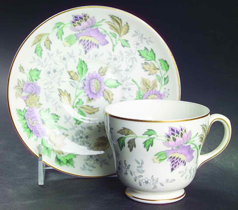 Avon Multicolor Leigh Shape Footed Cup & Saucer Set by Wedgwood-1