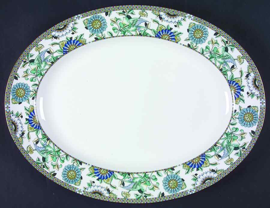Babylon 15" Oval Serving Platter by Wedgwood-1