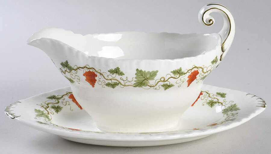 Bacchus Red Gravy Boat with Attached Underplate by Wedgwood-1