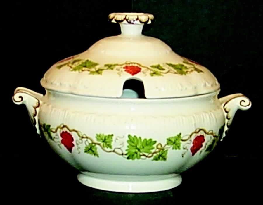 Bacchus Red Sauce Boat & Lid by Wedgwood-1